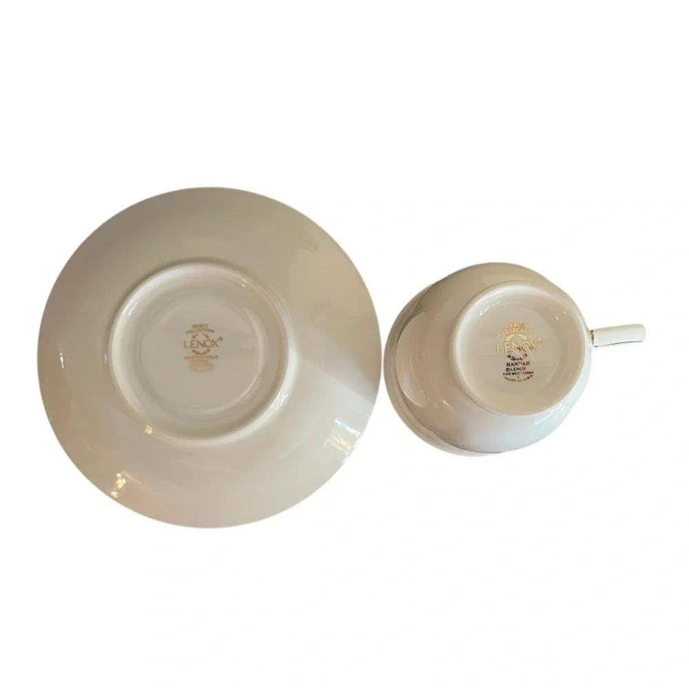 Lenox Hannah Gold Coffee / Tea Cup and Saucer | Discontinued